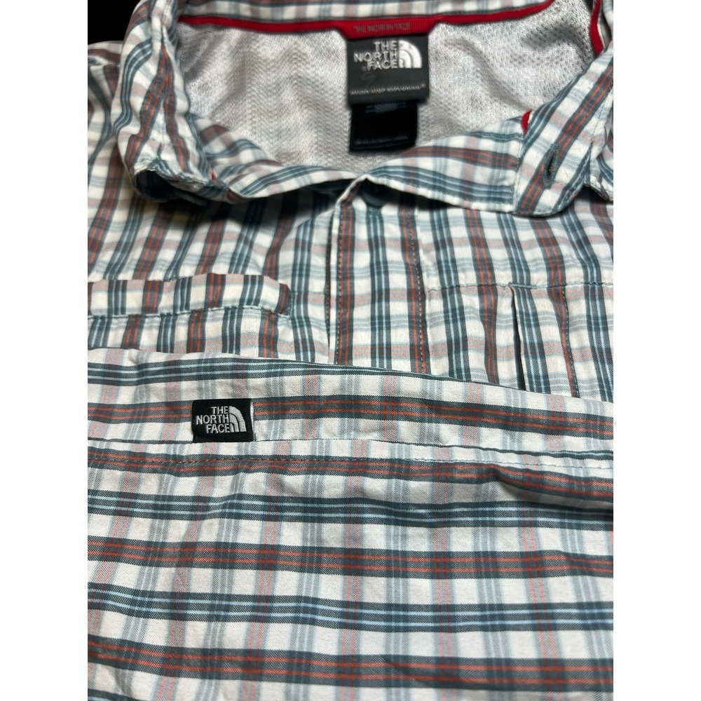 The North Face Shirt Mens Large Plaid Short Sleeve Button Up Shirt Performance - Picture 11 of 11